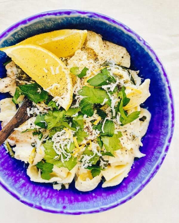 Creamy lemon ricotta and spinach pasta – The Mobile Nutritionist